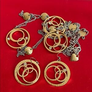 BRIGHTON "Constellation" Silver and Gold Necklace and earrings